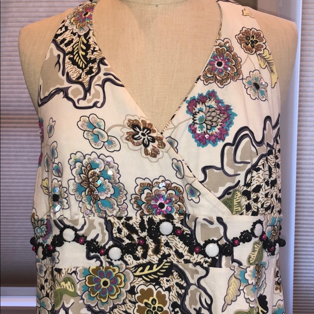 NWOT Joyous & Free Beaded Knit Halter Dress